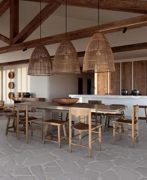 Wabi-sabi stil kreative hölzerne rattan pendelleuchte für küchen