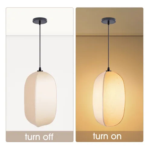 Pendelleuchte im japanischen wabi-sabi-stil pendelleuchte aus stoff