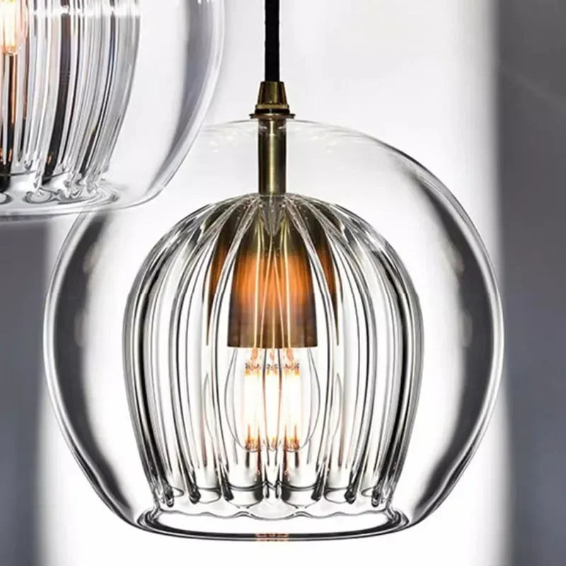 TimberGlow - Moderne Glas-Pendelleuchte