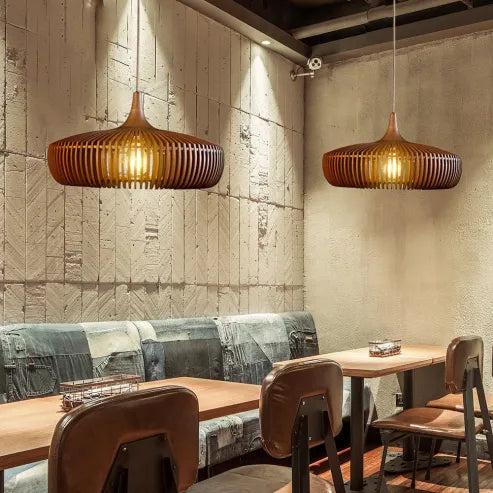 Hochwertige japanische pendelleuchte aus massivem holz