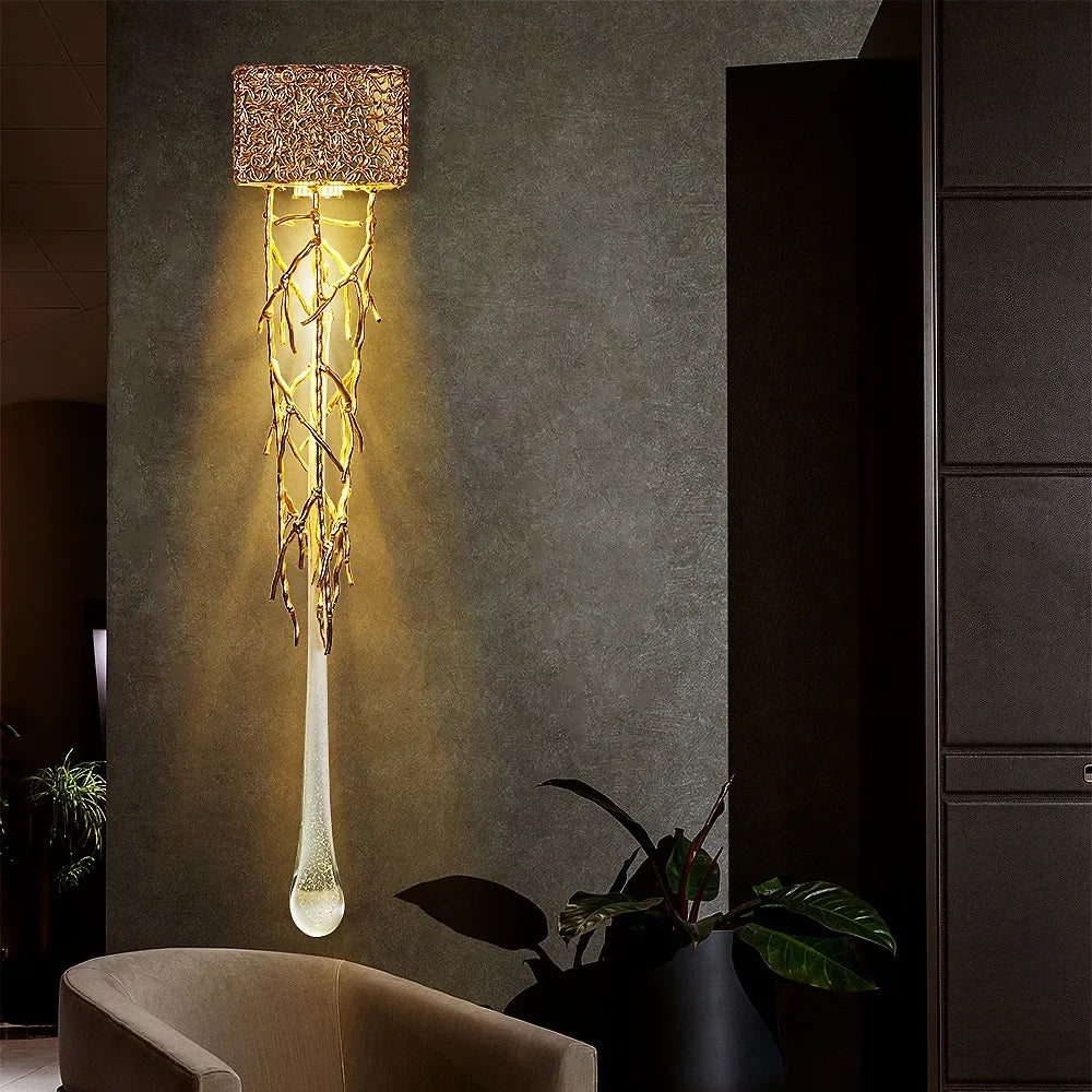 VintageGlimmer - Kristall Wandlampe