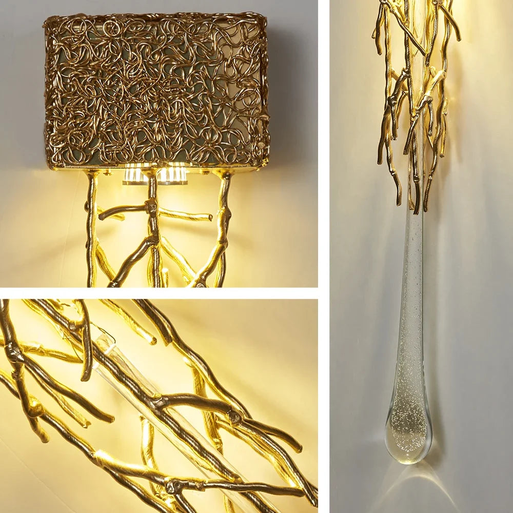 VintageGlimmer - Kristall Wandlampe