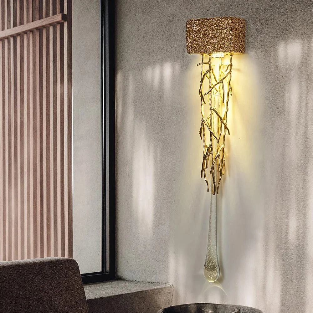 VintageGlimmer - Kristall Wandlampe