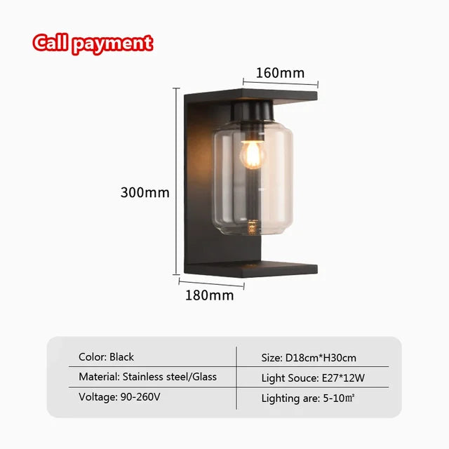 TimelessGlow - Klassische solarbetriebene Edison-Wandleuchte