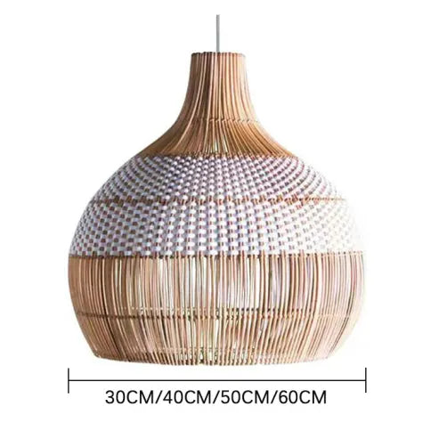 Weißes rattan pendelleuchte gewebter rattan lampenschirm