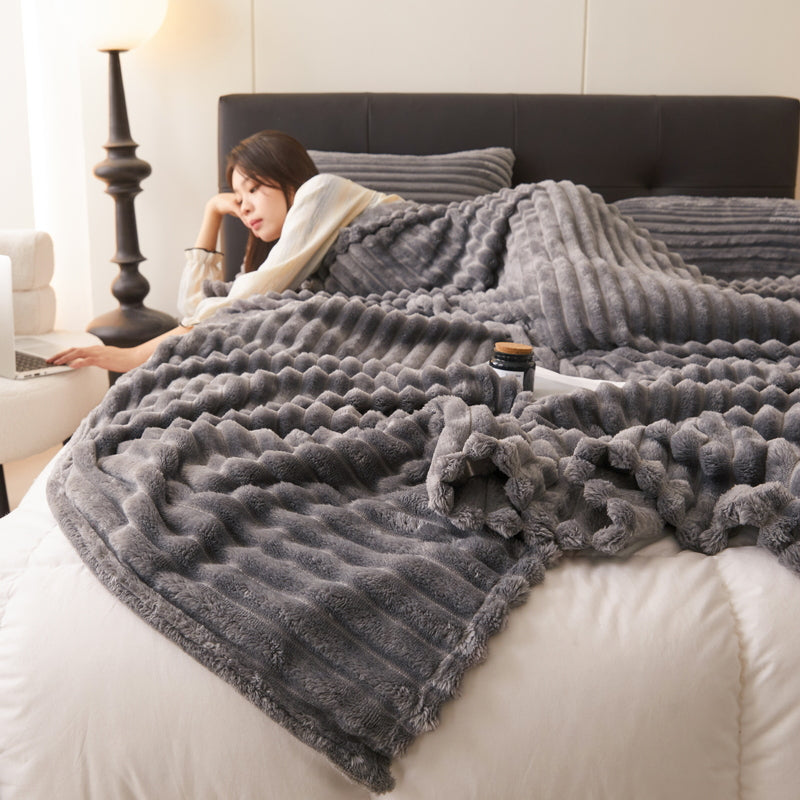CuddleWave | Dicke Korallenfleece-Decke