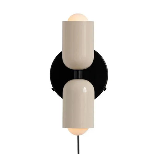 Mittelalterliche creme wind doppelköpfe schlafzimmer nachttischlampe französisch wandlampe