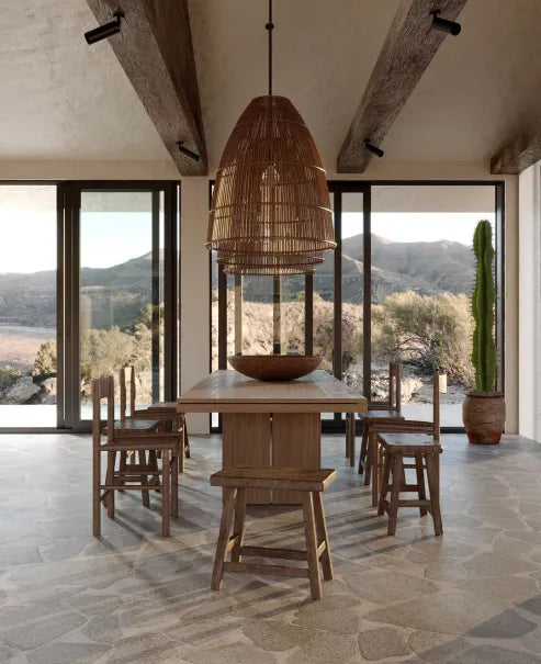Wabi-sabi stil kreative hölzerne rattan pendelleuchte für küchen