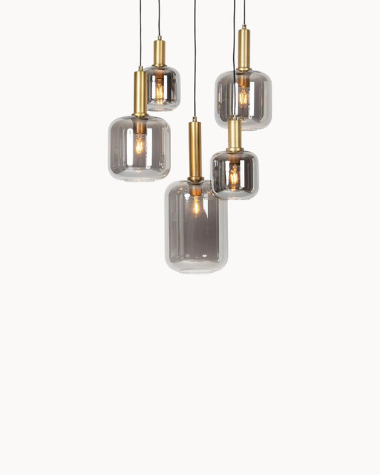 Nordic pendelleuchte – moderne glas hängelampe 5-flammig schwarz
