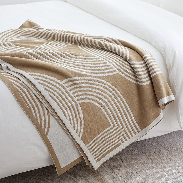 CozyGeometry - Nordische Strickdecke