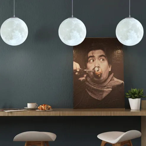 Einfache mond-hängeleuchten im nordischen stil