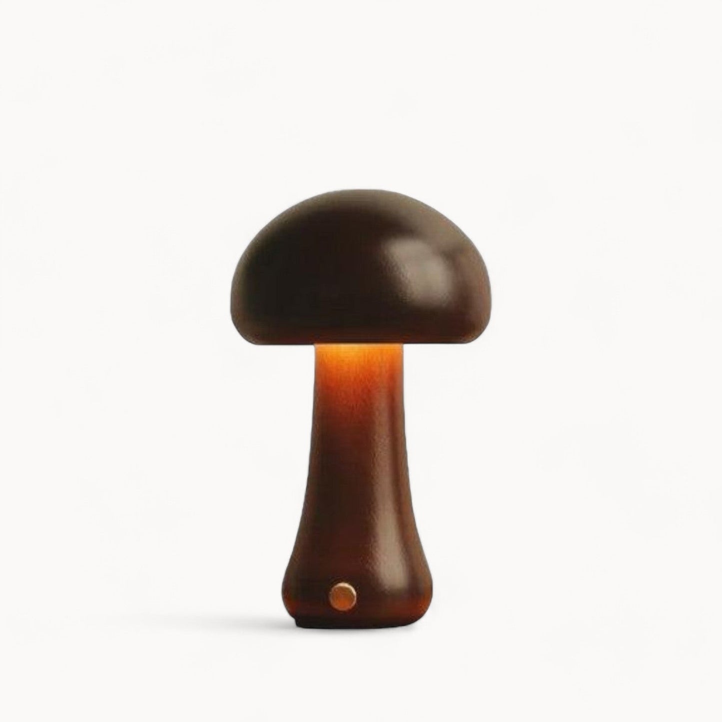 Kabellose mushglow pilz-tischlampe - holz & schaumstoff, helligkeitseinstellung, USB, wiederaufladbar