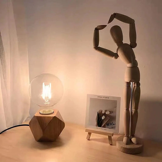 WoodWhimsy - Retro Holz Dekoration Lampe