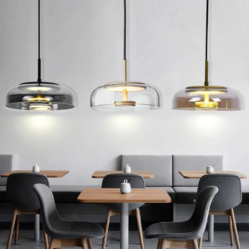 IndustrialLuxe - Geometrische Glas-Pendelleuchte