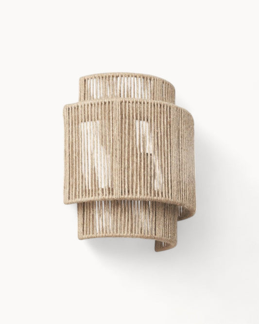 Cecillia wandlampe - naturbraun juteschirm - nachhaltig & modern
